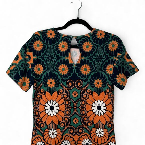 Anthropologie Maeve Hippy Short Sleeve Floral Shift Mini Dress (XS) - Picture 10 of 16